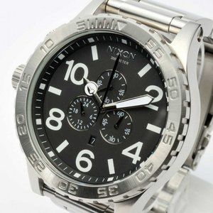 Nixon 51-30 Chrono Silver black face, Men's Watch.